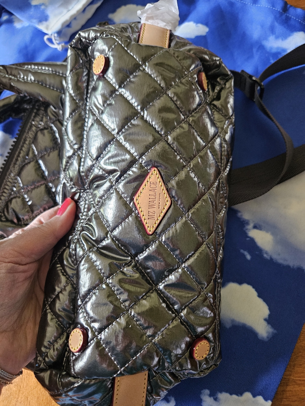 MZ Wallace Sutton Deluxe Crossbody Bag In Pewter Metallic - Picture 2 of 9